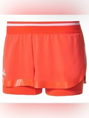 Adidas by Stella McCartney Coral Orange Layered Athletic Shorts